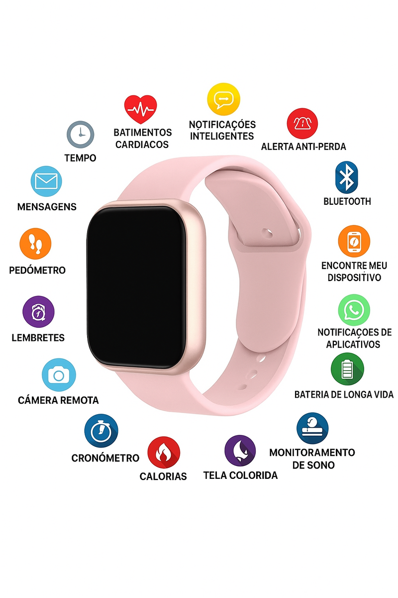 Smartwatch D20 – Monitoramento de Atividade Física, Sono e Batimentos Cardíacos